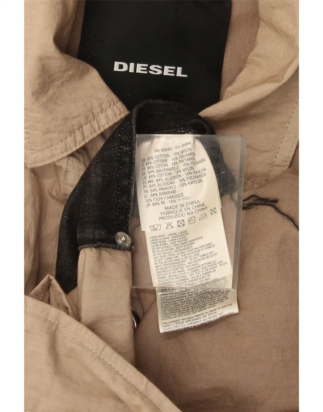 Trench da donna Diesel UK 40 grande in cotone beige