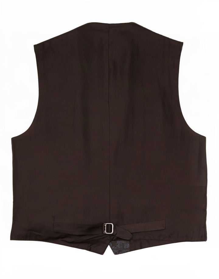 Gilet grafico da uomo vintage grande poliestere nero