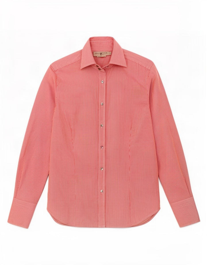 Camicia Donna Blunauta IT 44 Cotone Gessato Medio Rosso