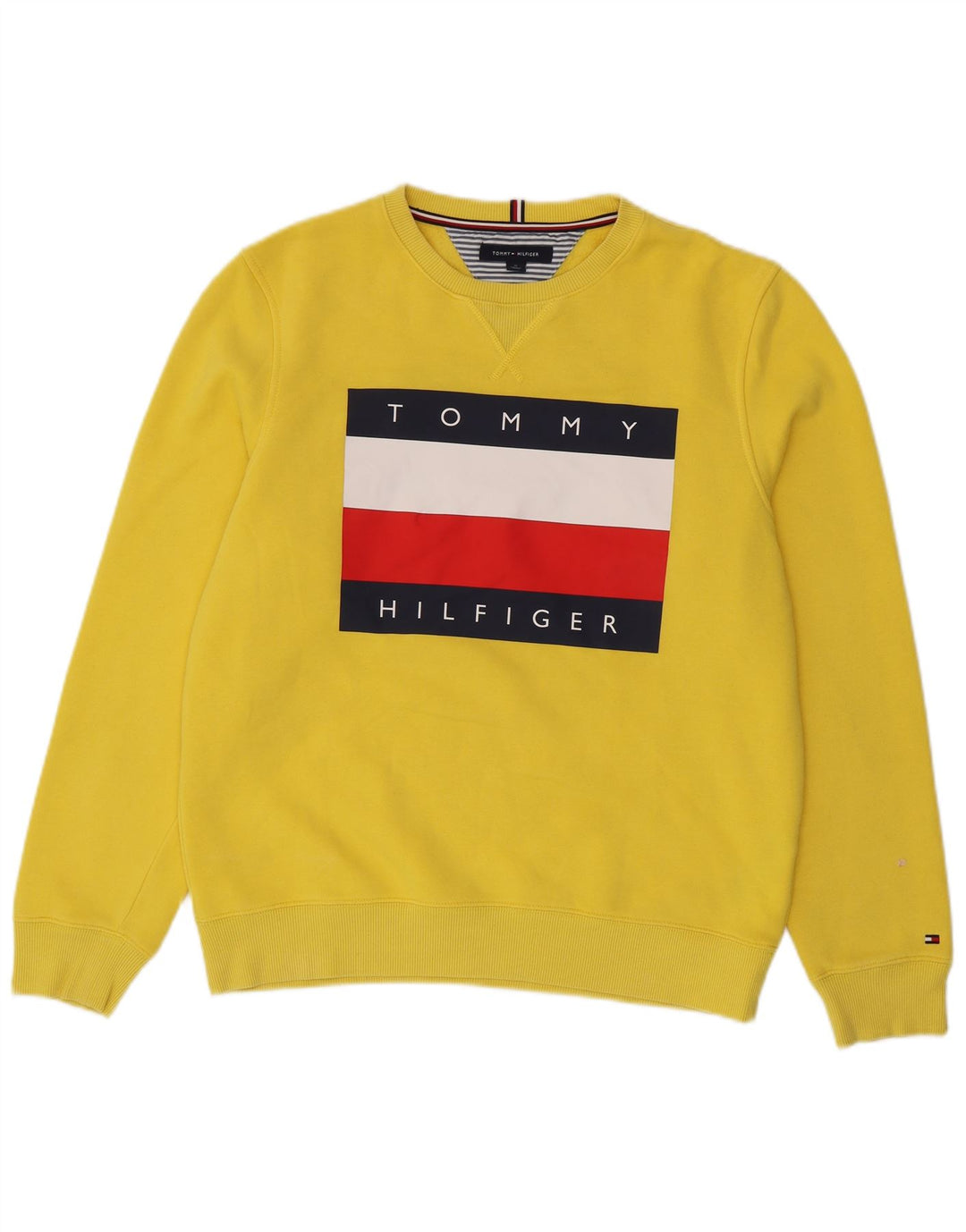 Tommy Hilfiger Uomo Felpa grafica Maglione Cotone giallo medio