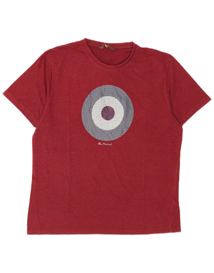 T-shirt grafica da uomo Ben Sherman Top grande in cotone rosso