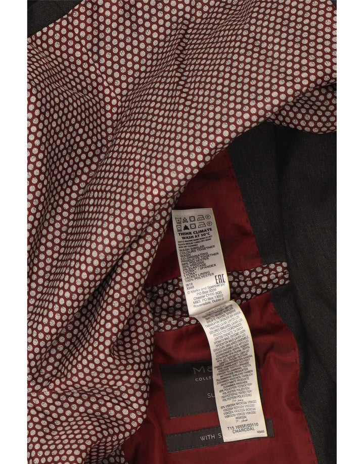 Giacca blazer slim fit a 2 bottoni Marks & Spencer da uomo UK 38 Grigio medio