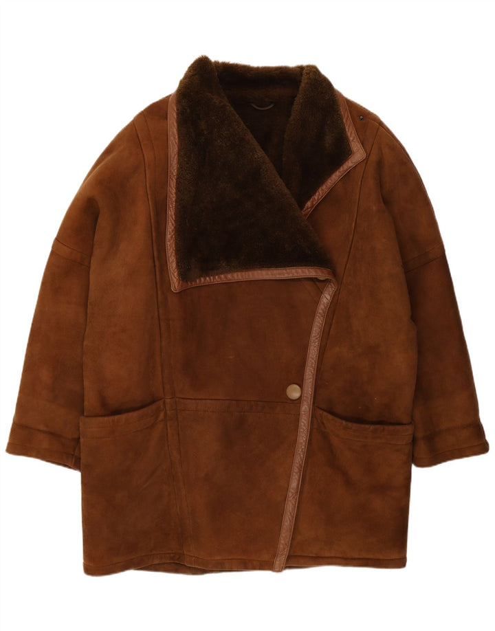 Cappotto oversize in shearling vintage da donna IT 42 Shearling marrone medio