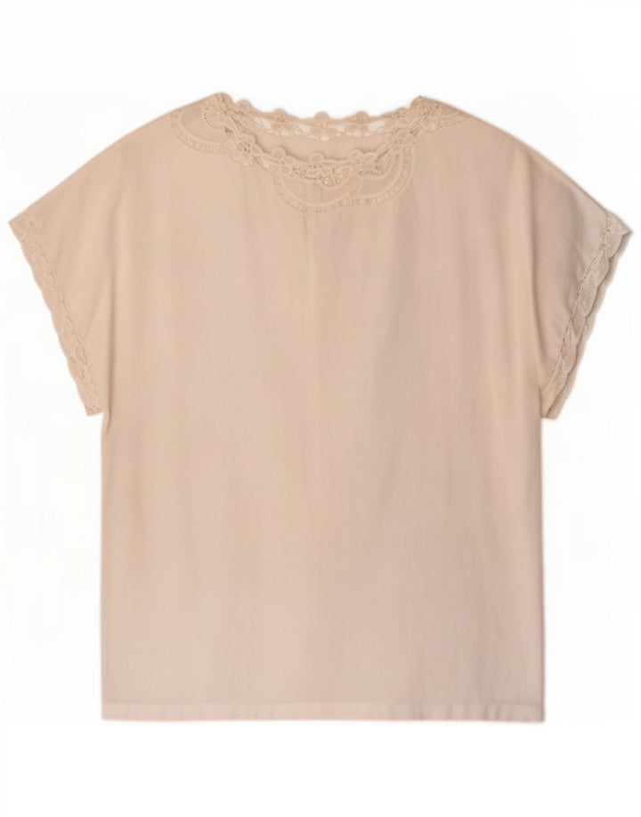 Camicetta vintage da donna Top UK 16 grande bianca