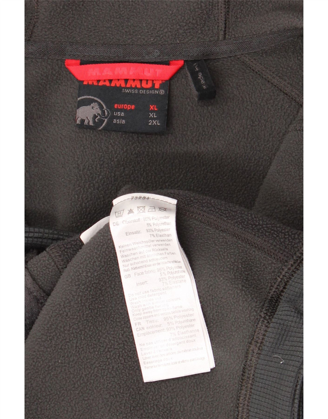 Mammut Felpa con cappuccio con zip grafica da uomo XL Poliestere grigio