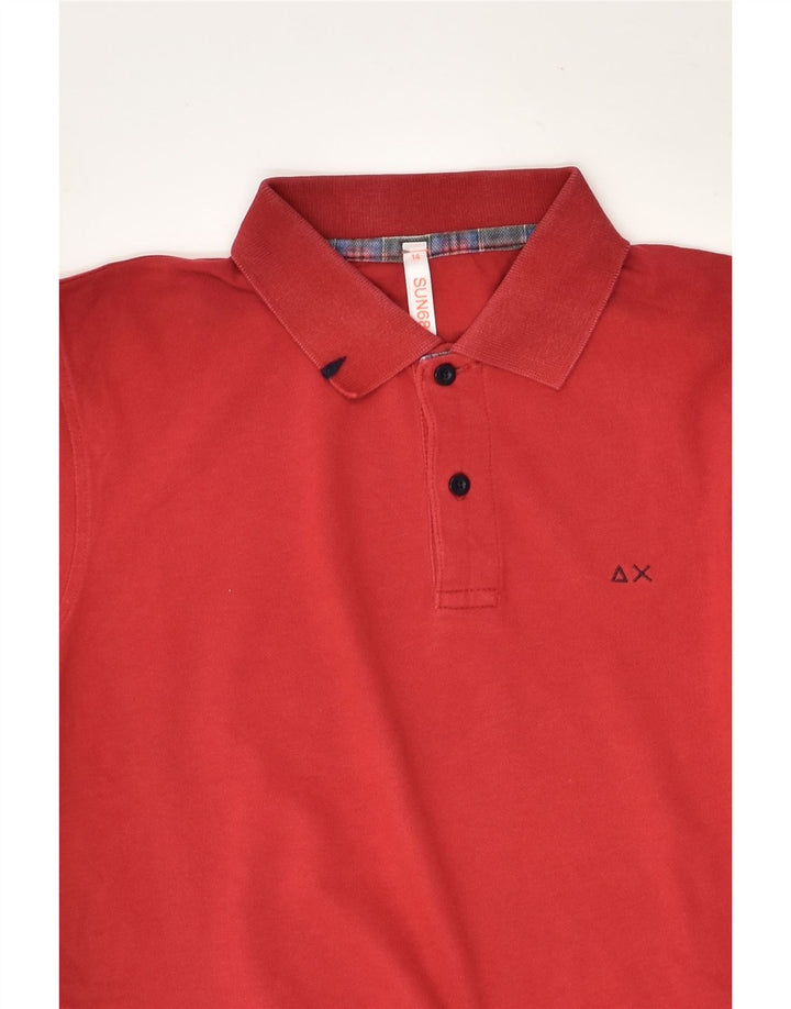 SUN68 Boys Long Sleeve Polo Shirt 13-14 Years Red Cotton | Vintage Sun68 | Thrift | Second-Hand Sun68 | Used Clothing | Messina Hembry 