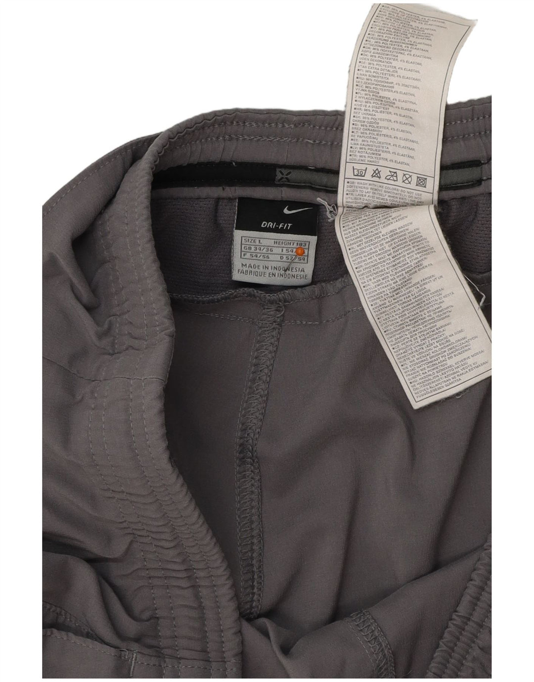 Pantaloncini sportivi NIKE Dri Fit da uomo, grandi, in poliestere grigio