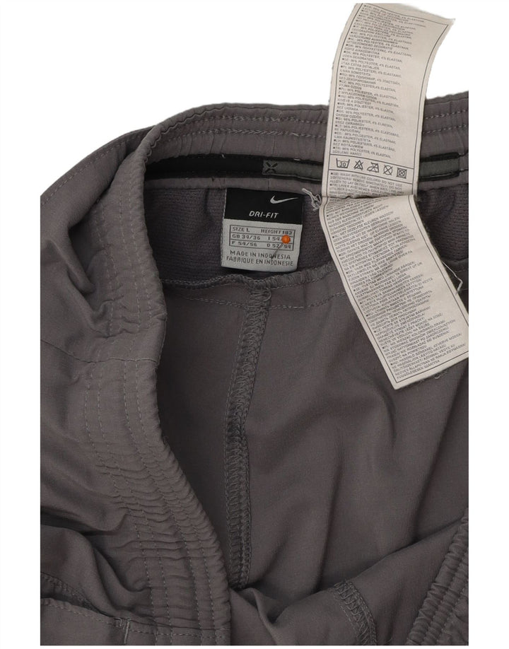 Pantaloncini sportivi NIKE Dri Fit da uomo, grandi, in poliestere grigio