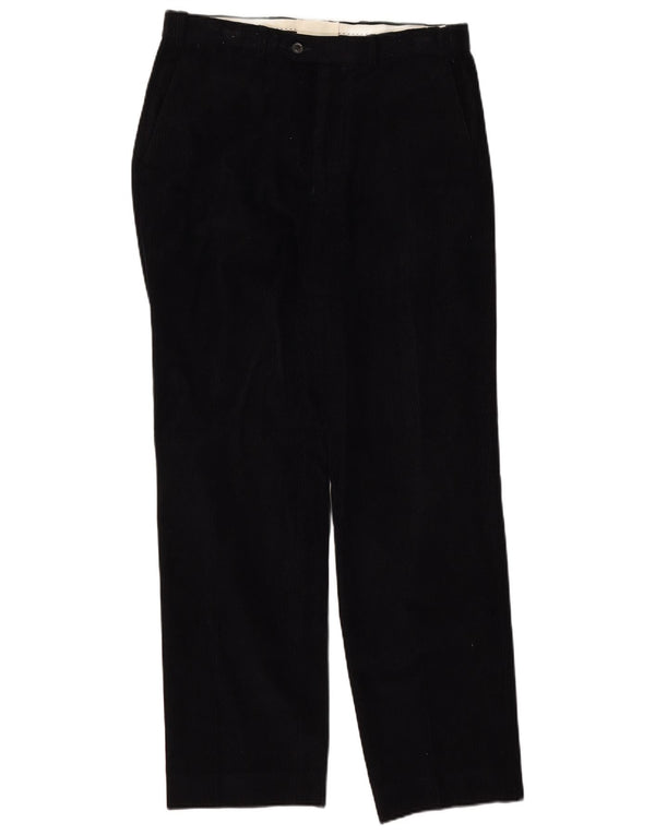 Pantaloni dritti in velluto a coste da uomo Marks & Spencer W32 L31 cotone blu navy
