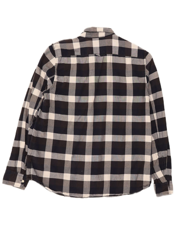 Gap Camicia da donna in flanella dal taglio classico UK 14 Cotone medio a quadri nero