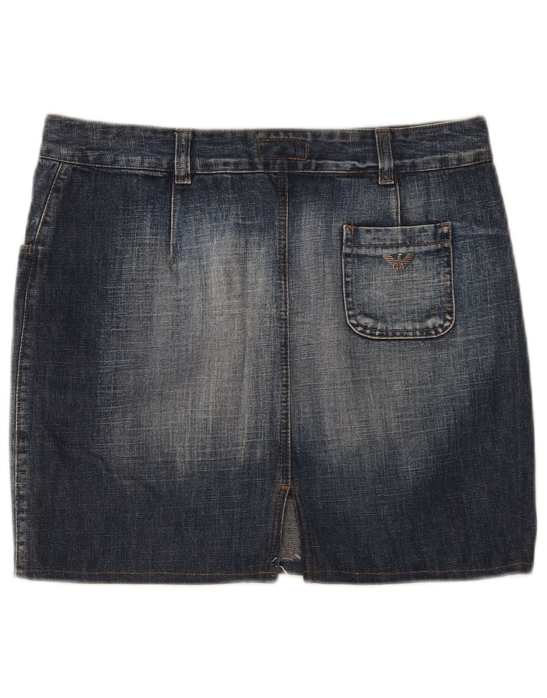 Gonna in denim indaco da donna Armani IT 44 medio W32 cotone blu navy