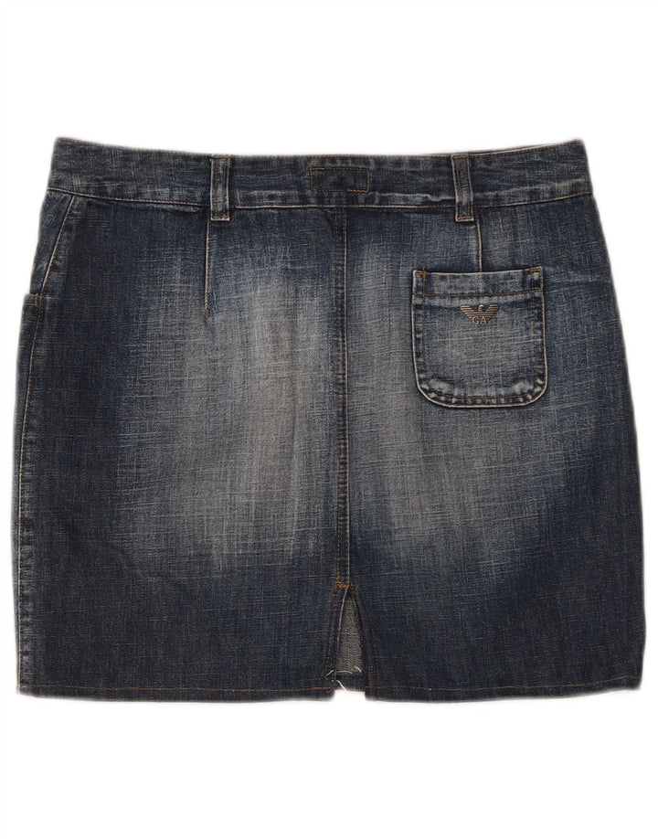 Gonna in denim indaco da donna Armani IT 44 medio W32 cotone blu navy