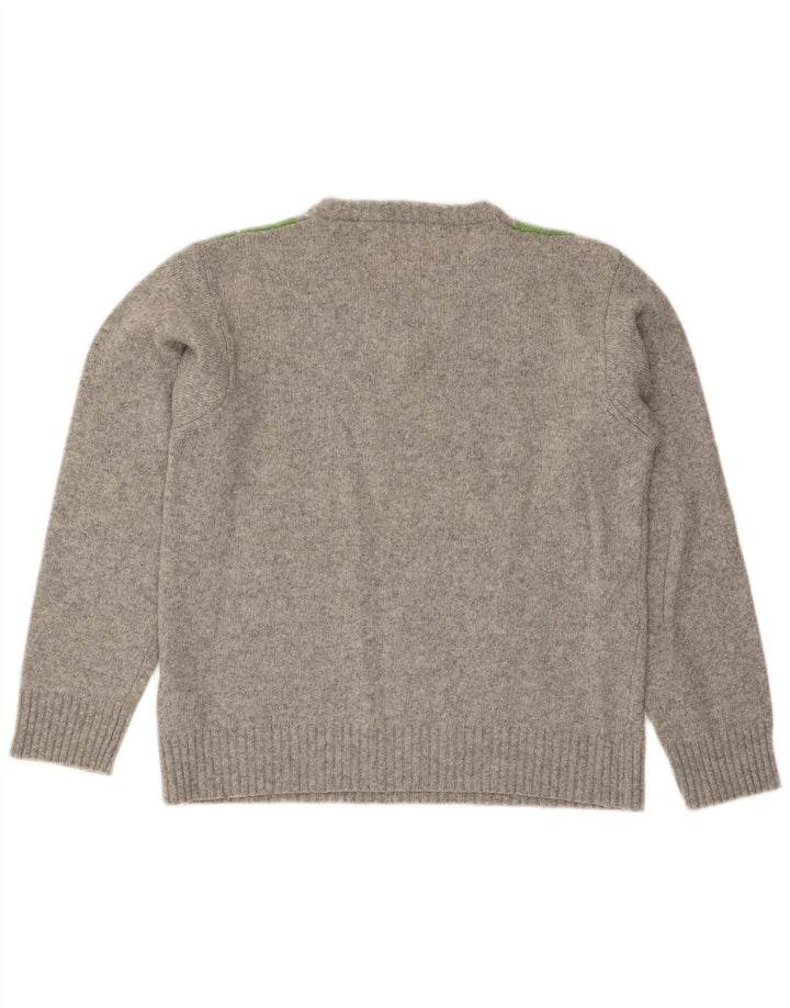 Maglione da uomo con scollo a V Meltin' Pot XL grigio a rombi/lana diamante