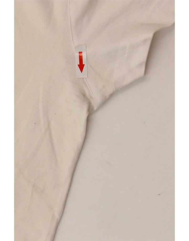 Polo vintage da uomo in cotone bianco medio