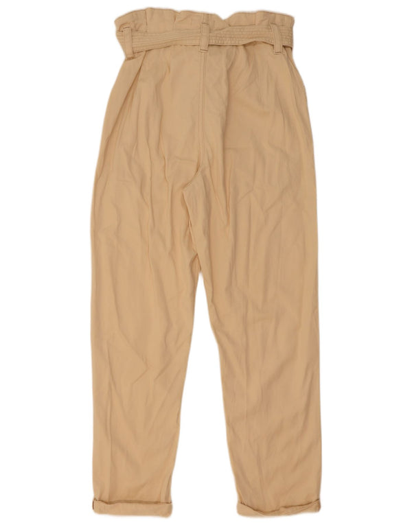 Pantaloni casual affusolati a vita alta da donna Topshop UK 10 piccoli W29 L27 Beige