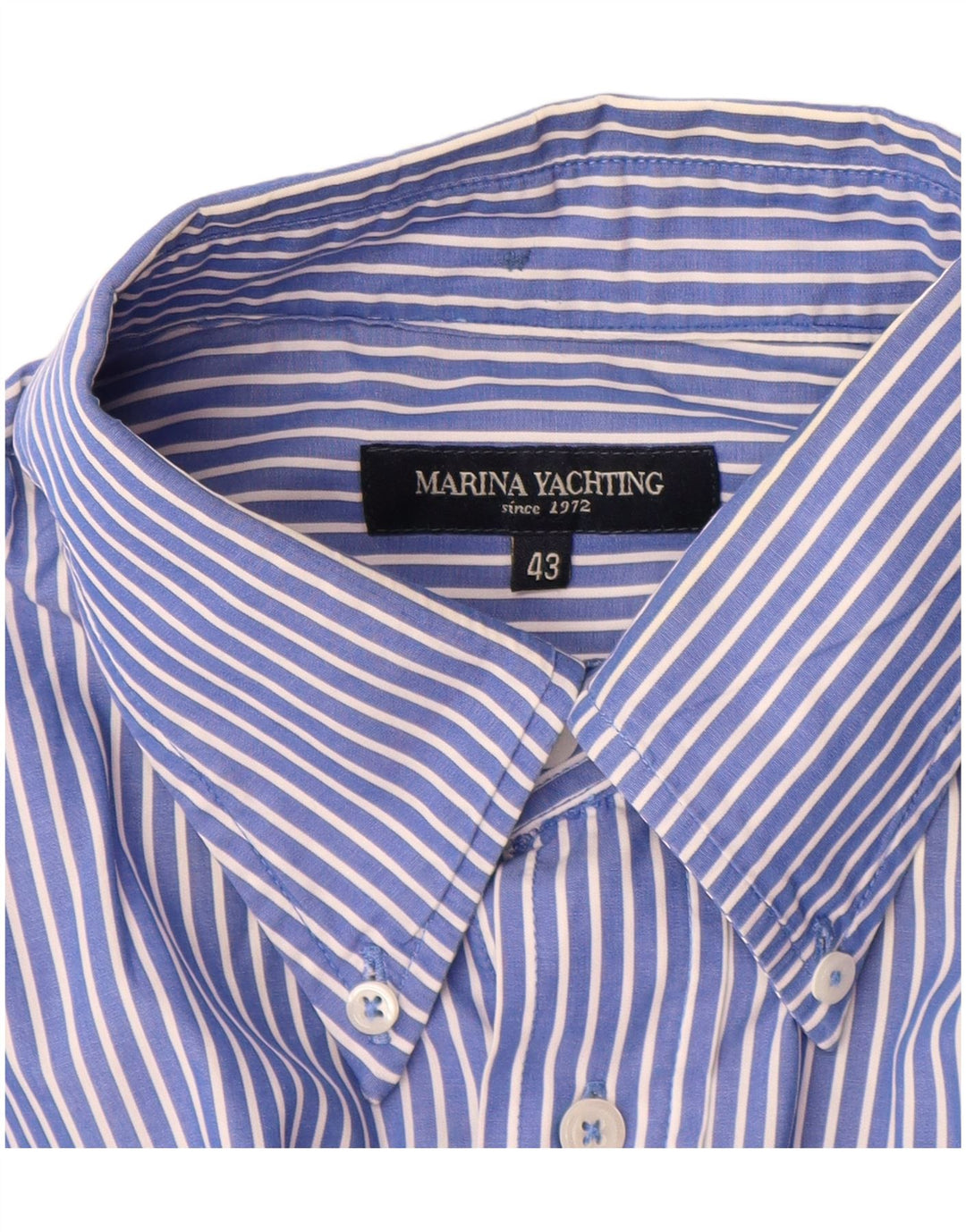 Camicia da uomo Marina Yachting taglia 43 grande gessato blu