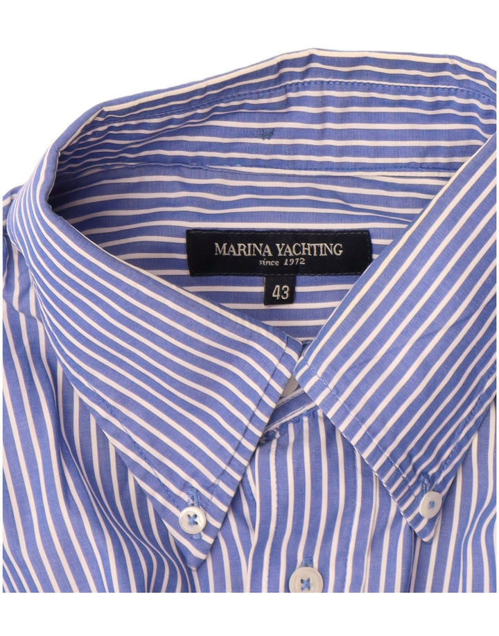 Camicia da uomo Marina Yachting taglia 43 grande gessato blu
