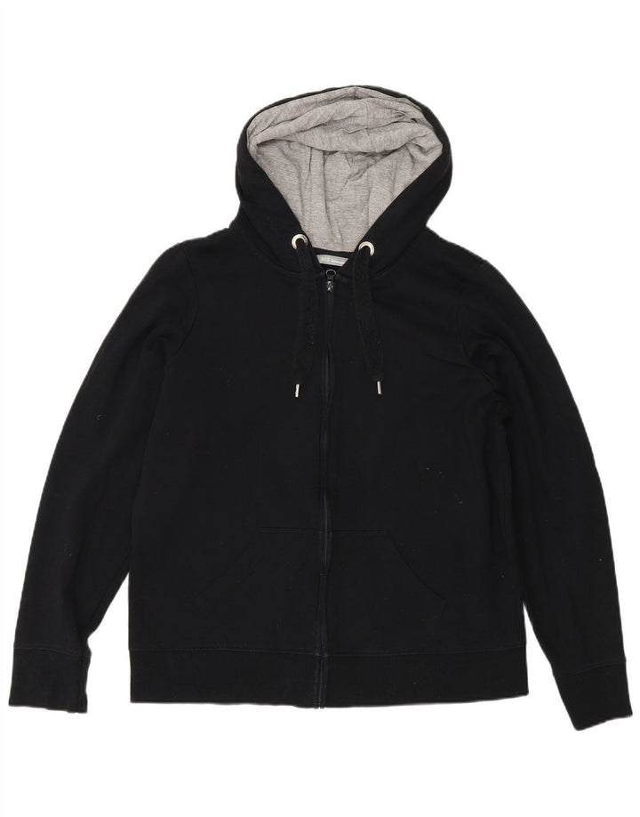 Maglione con cappuccio e zip vestibilità regolare da donna Marks & Spencer UK 16 grande nero