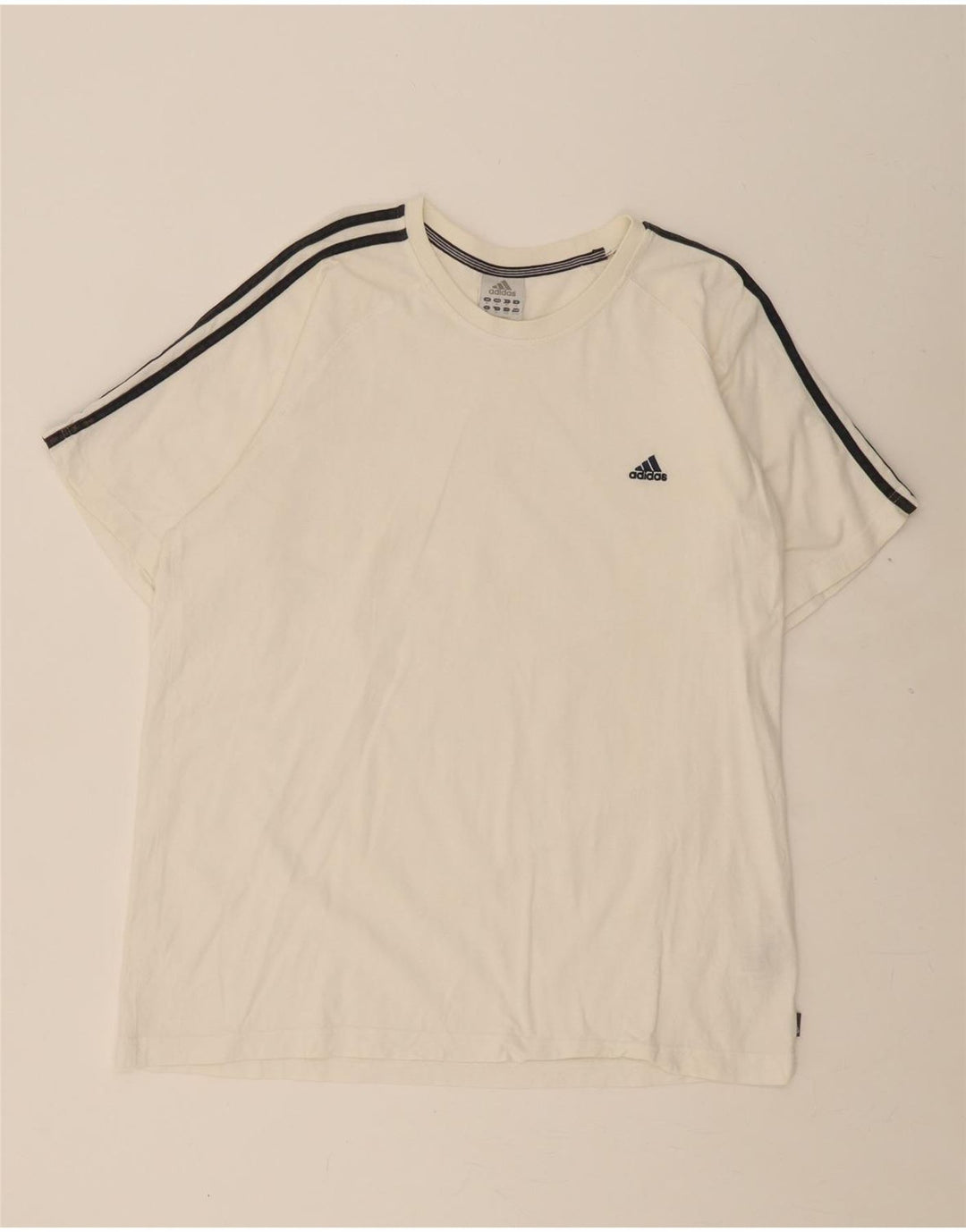ADIDAS Mens T-Shirt Top XL White Cotton Vintage Adidas and Second-Hand Adidas from Messina Hembry 