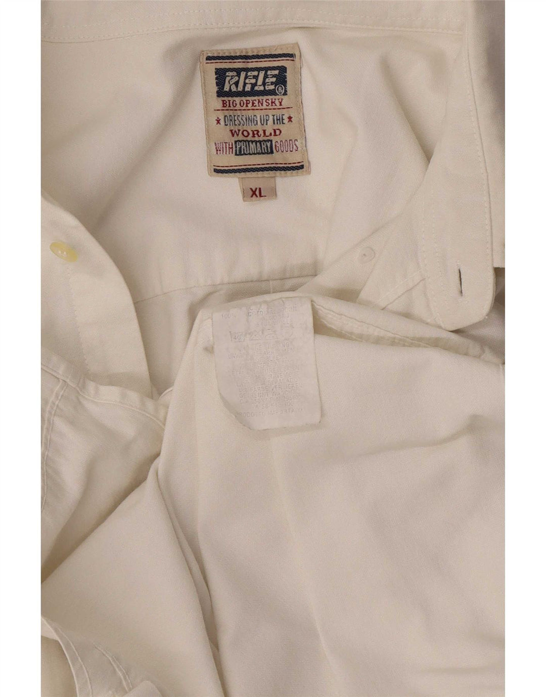 Camicia da uomo Rifle XL in cotone bianco