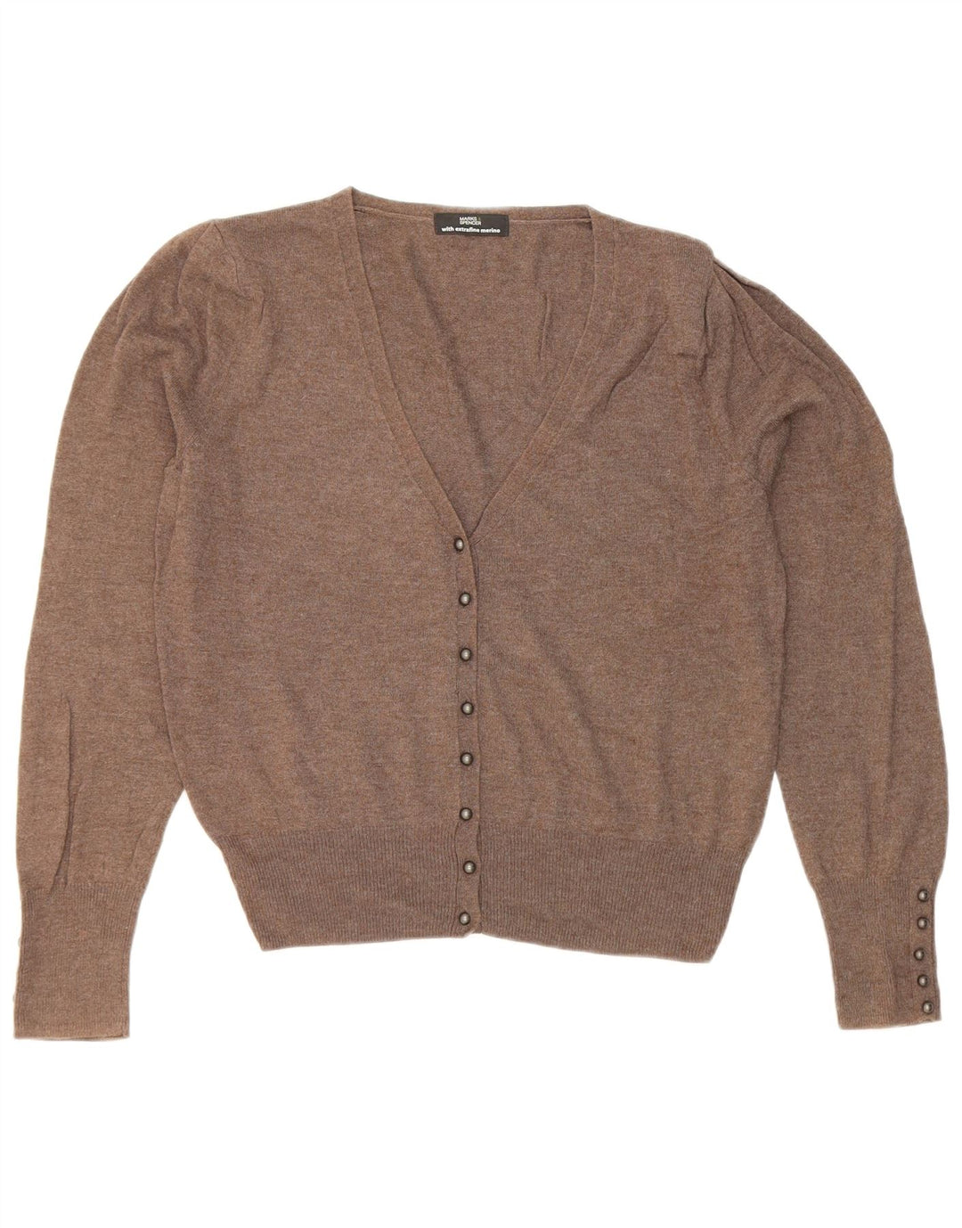 Maglione cardigan da donna Marks & Spencer UK 12 Marrone medio