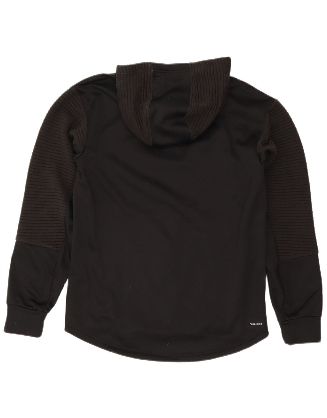 Maglione con cappuccio e zip Adidas Climawarm da uomo, poliestere nero medio