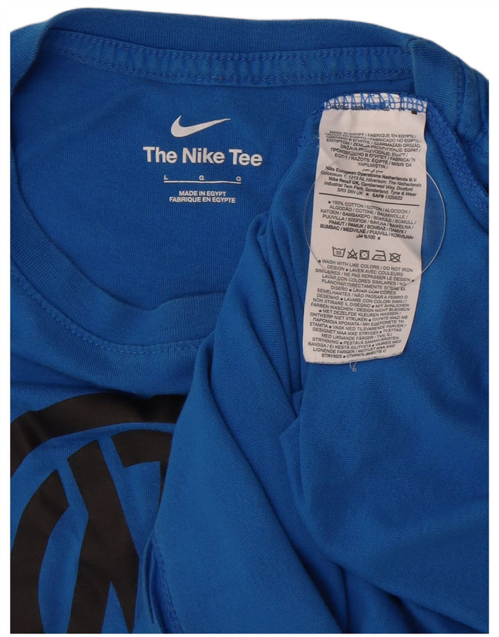 NIKE T-shirt grafica da uomo Inter Milan Top grande in cotone blu
