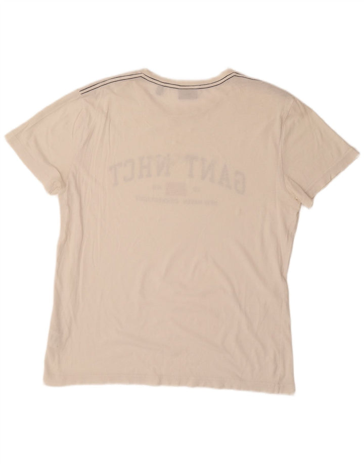 GANT T-shirt grafica da uomo grande in cotone bianco