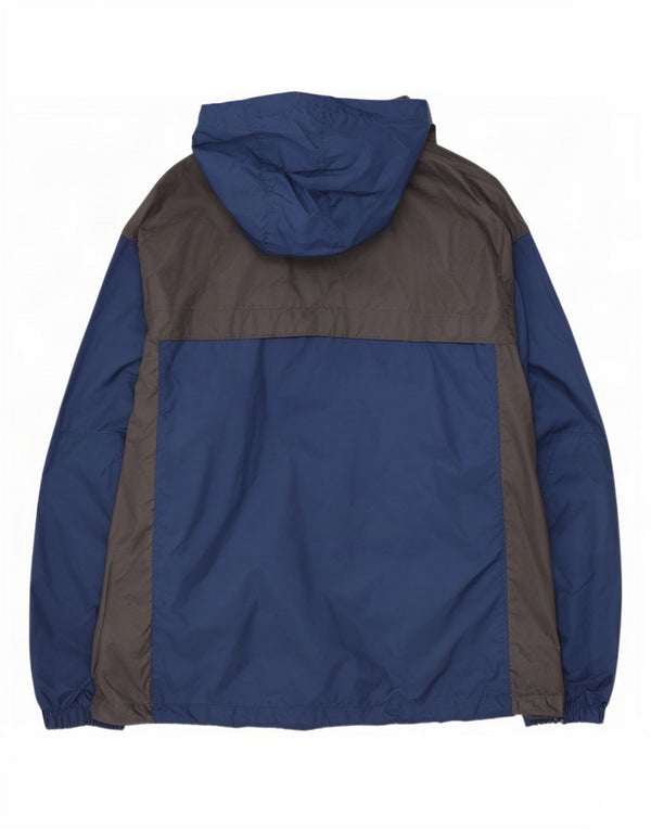 Giacca antipioggia da uomo con cappuccio Columbia UK 44 2XL Nylon color block blu