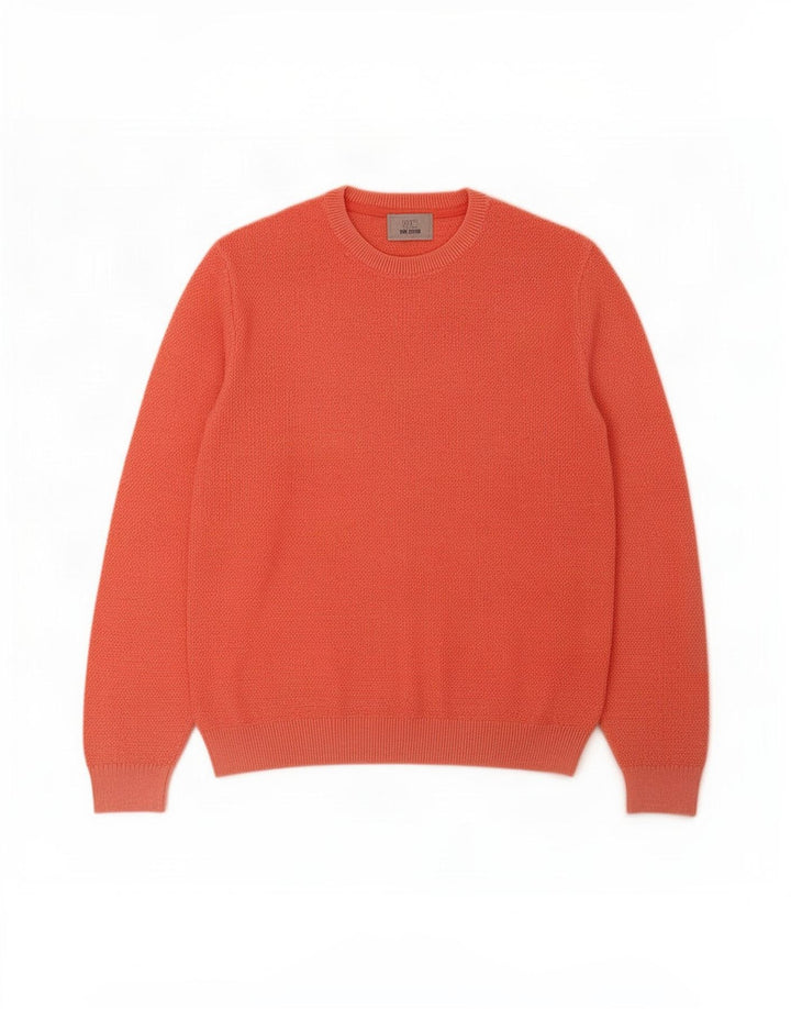 Maglione maglione girocollo da uomo Marks & Spencer in cotone arancione medio