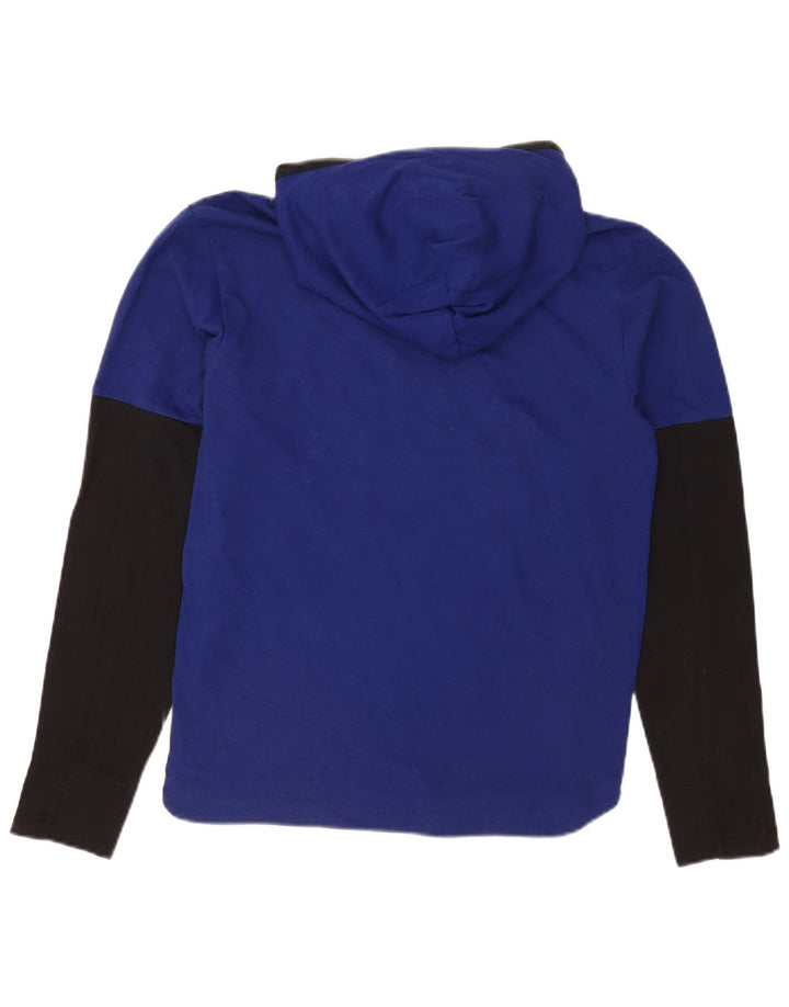 Top Adidas da uomo con cappuccio grafico a maniche lunghe piccolo blu color block