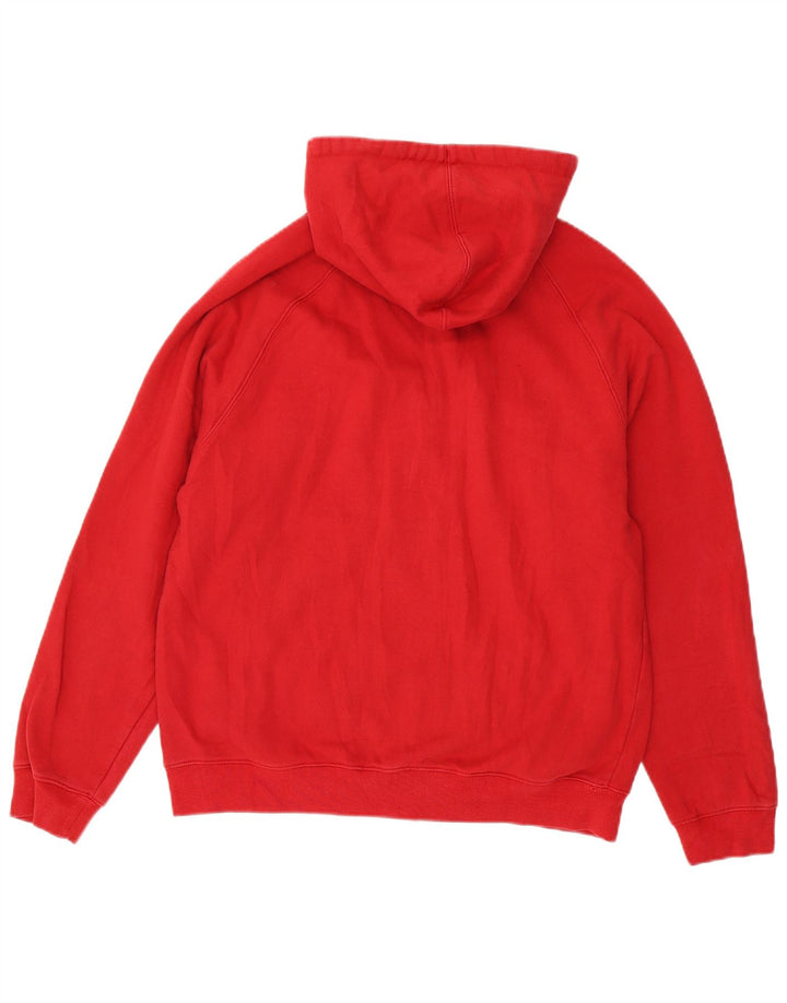 Maglione con cappuccio e zip da uomo Fila in cotone color block rosso medio