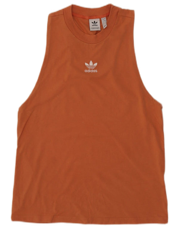 Canottiera Adidas da donna UK 10 piccola in cotone arancione