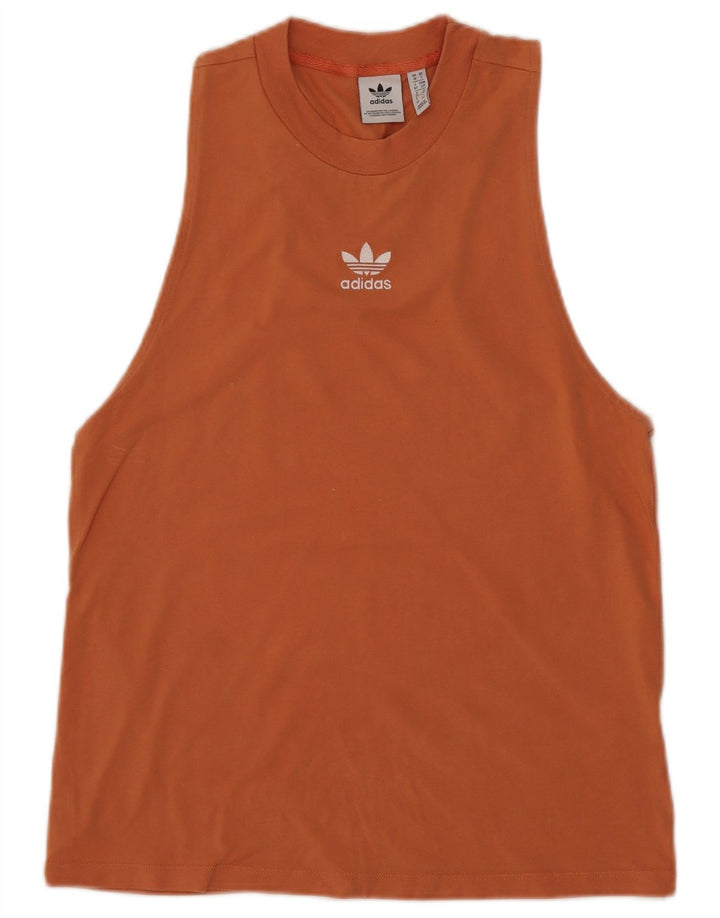 Canottiera Adidas da donna UK 10 piccola in cotone arancione