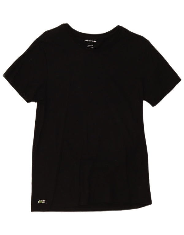T-shirt da donna Lacoste Top UK 14 Medium Nero Cotone