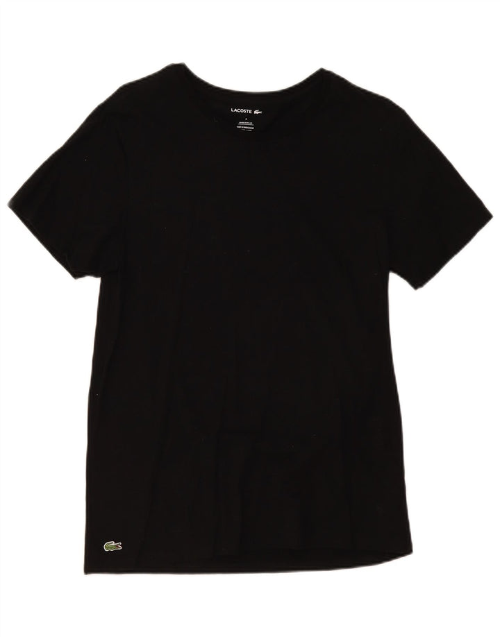 T-shirt da donna Lacoste Top UK 14 Medium Nero Cotone