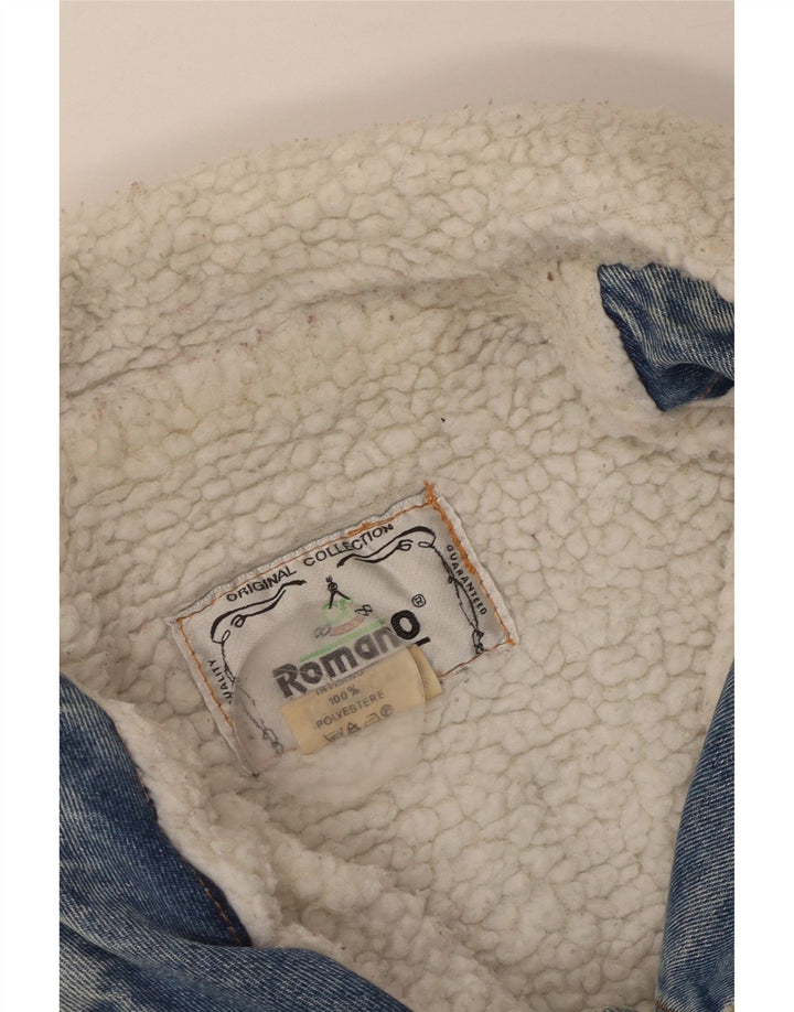 Giacca da uomo in denim Sherpa Romano UK 42 XL poliestere blu