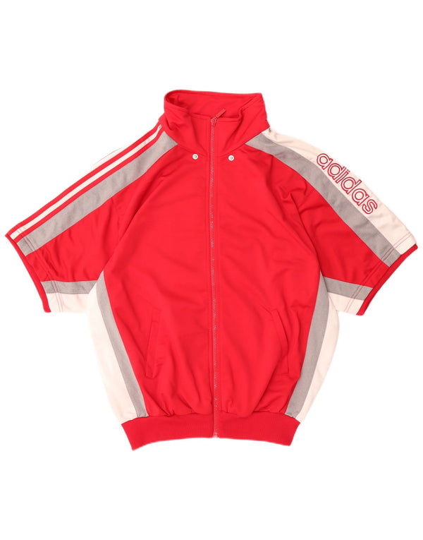 Giacca da tuta grafica da uomo Adidas UK 38/40 Medium Red Colourblock