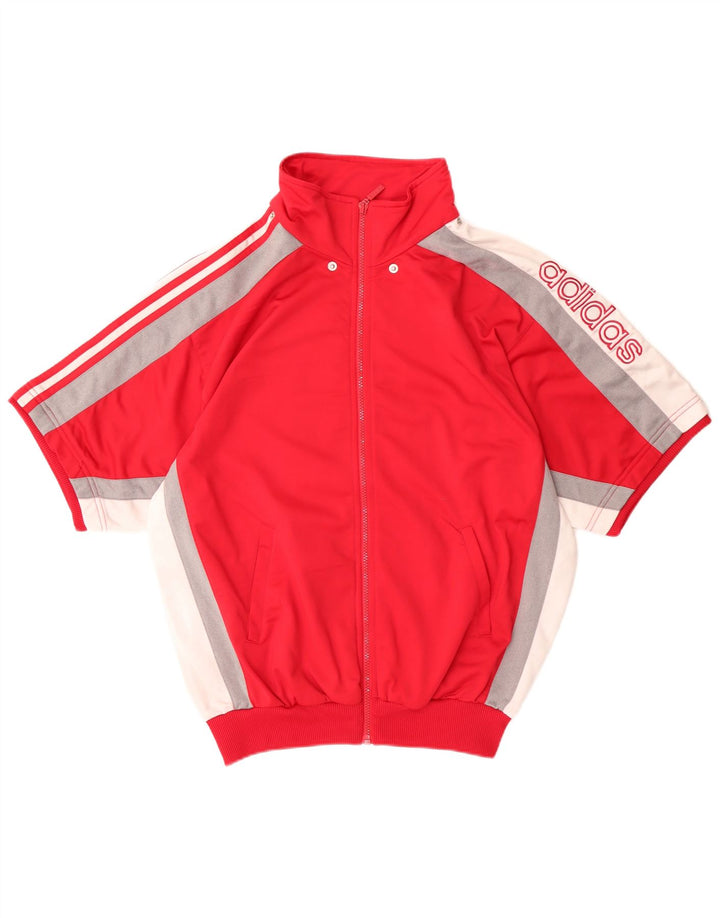 Giacca da tuta grafica da uomo Adidas UK 38/40 Medium Red Colourblock