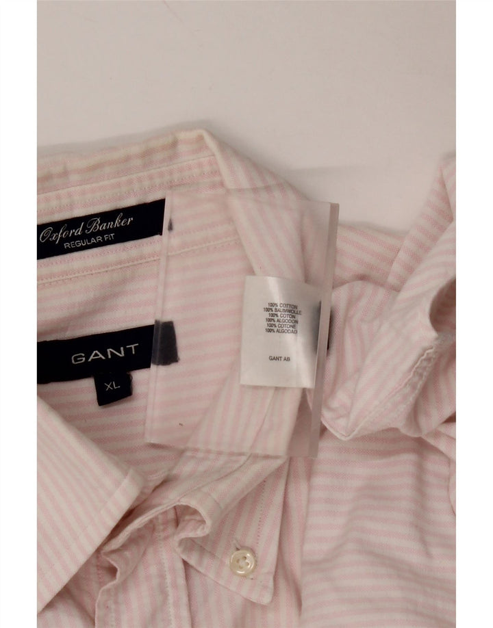 Camicia GANT da uomo vestibilità regolare XL in cotone gessato rosa