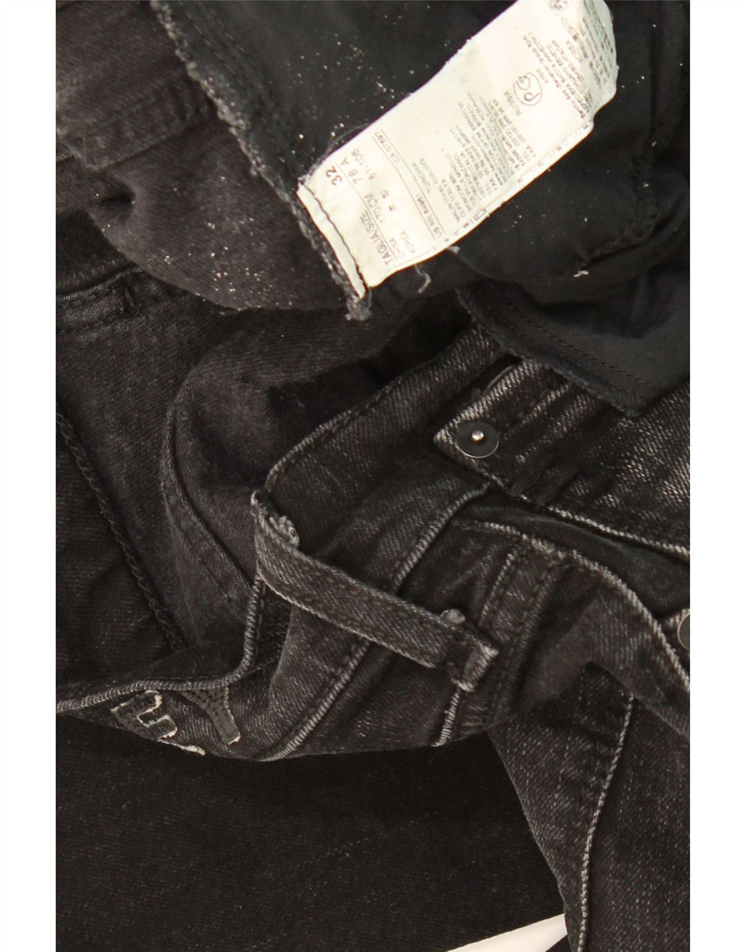 Jeans dritti con grafica SISLEY da uomo W32 L32 in cotone nero