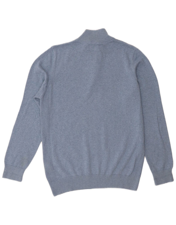 Barbour Maglione da uomo con zip e collo in cotone blu medio