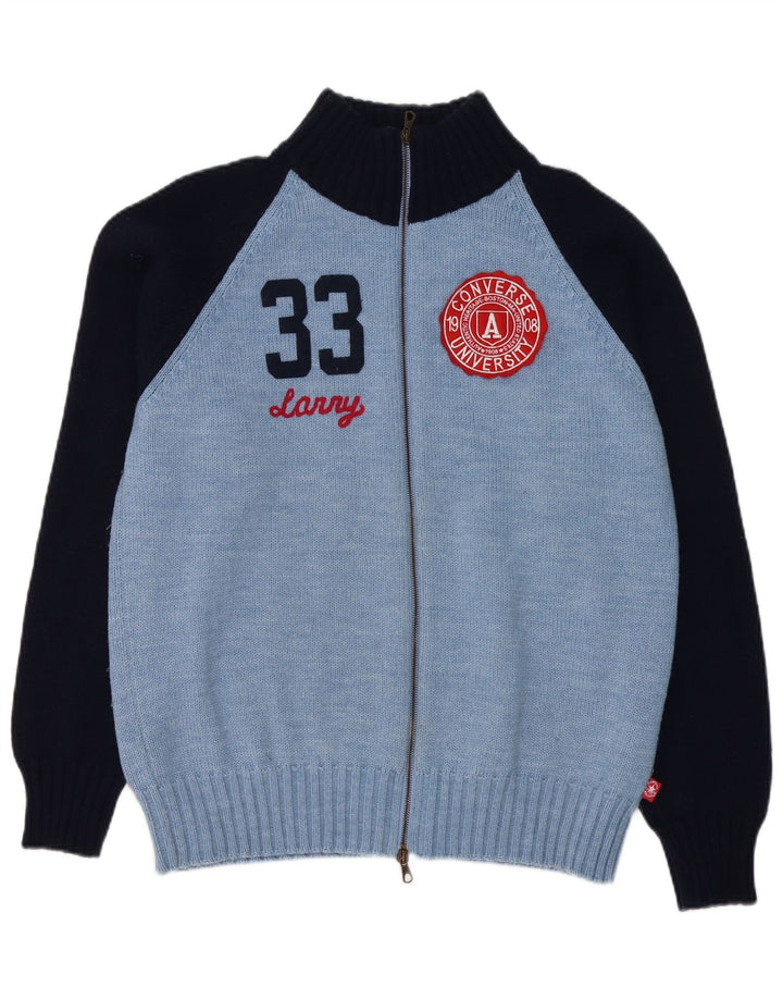 Maglione cardigan grafico Converse da uomo Chuck Taylor grande color block blu