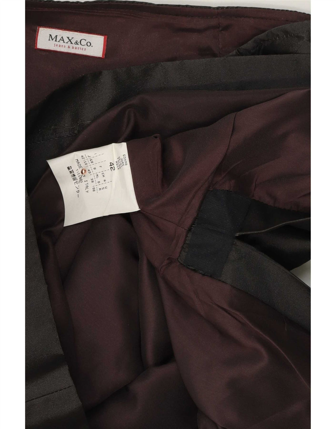 Gonna longuette da donna Max & Co. UK 10 piccola W28 poliestere nero