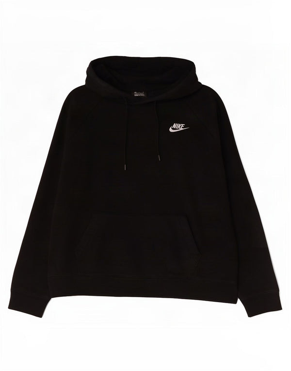 Maglia con cappuccio da donna Nike UK 14 cotone nero medio