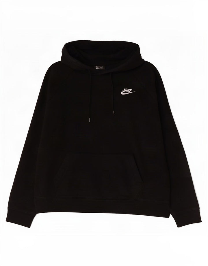 Maglia con cappuccio da donna Nike UK 14 cotone nero medio