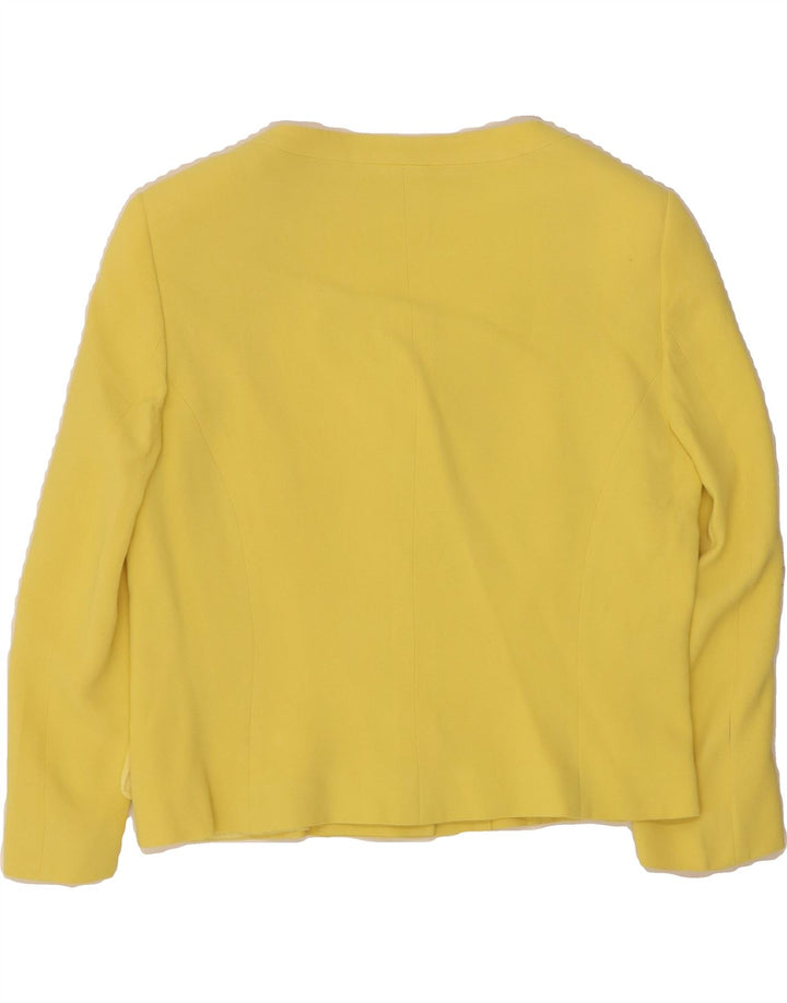 MK EMKAY Womens Crop 6 Button Blazer Jacket IT 46 Large Yellow Acetate Vintage Mk Emkay and Second-Hand Mk Emkay from Messina Hembry 