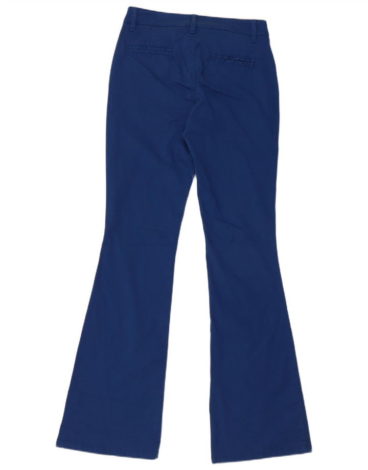 Pantaloni chino svasati da donna BENETTON UK 6 XS W26 L33 cotone blu