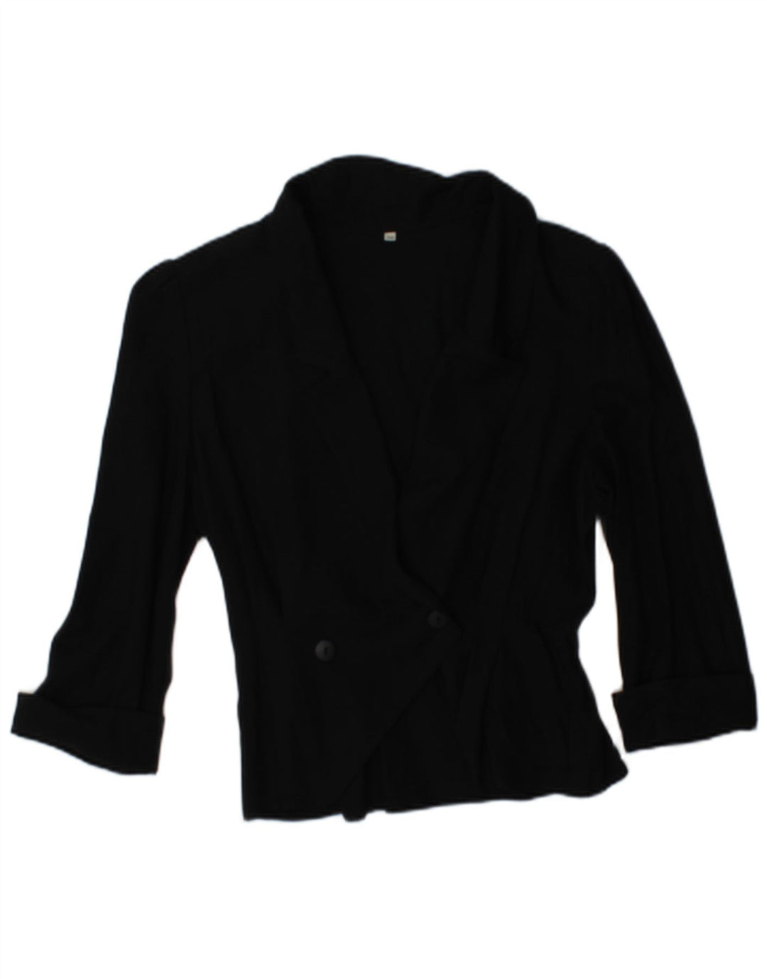 Giacca blazer doppiopetto vintage da donna con maniche a 3/4 EU 38 media nera