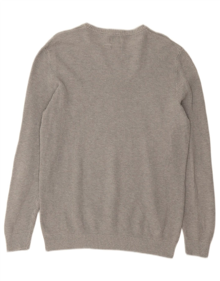 ZARA Mens Crew Neck Jumper Sweater XL Grey Cotton Vintage Zara and Second-Hand Zara from Messina Hembry 